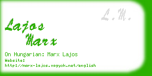 lajos marx business card